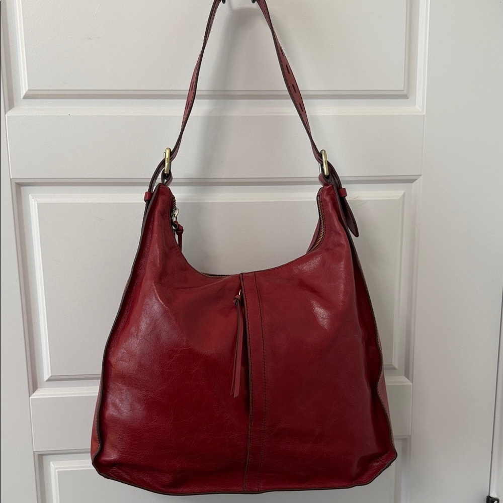 Hobo Marley Genuine Leather Logan Berry Shoulder Bag Adjustable Strap